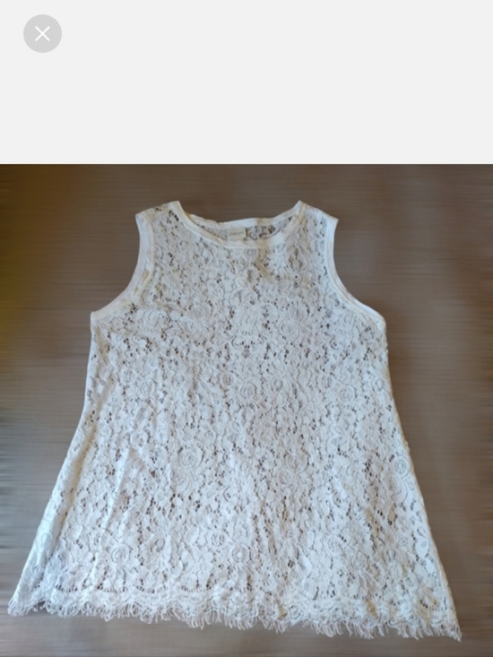 Chico's Tops - Chicos Tank Top Womens 1 Medium M White Sleeveless Shirt Stretch Blouse Lace